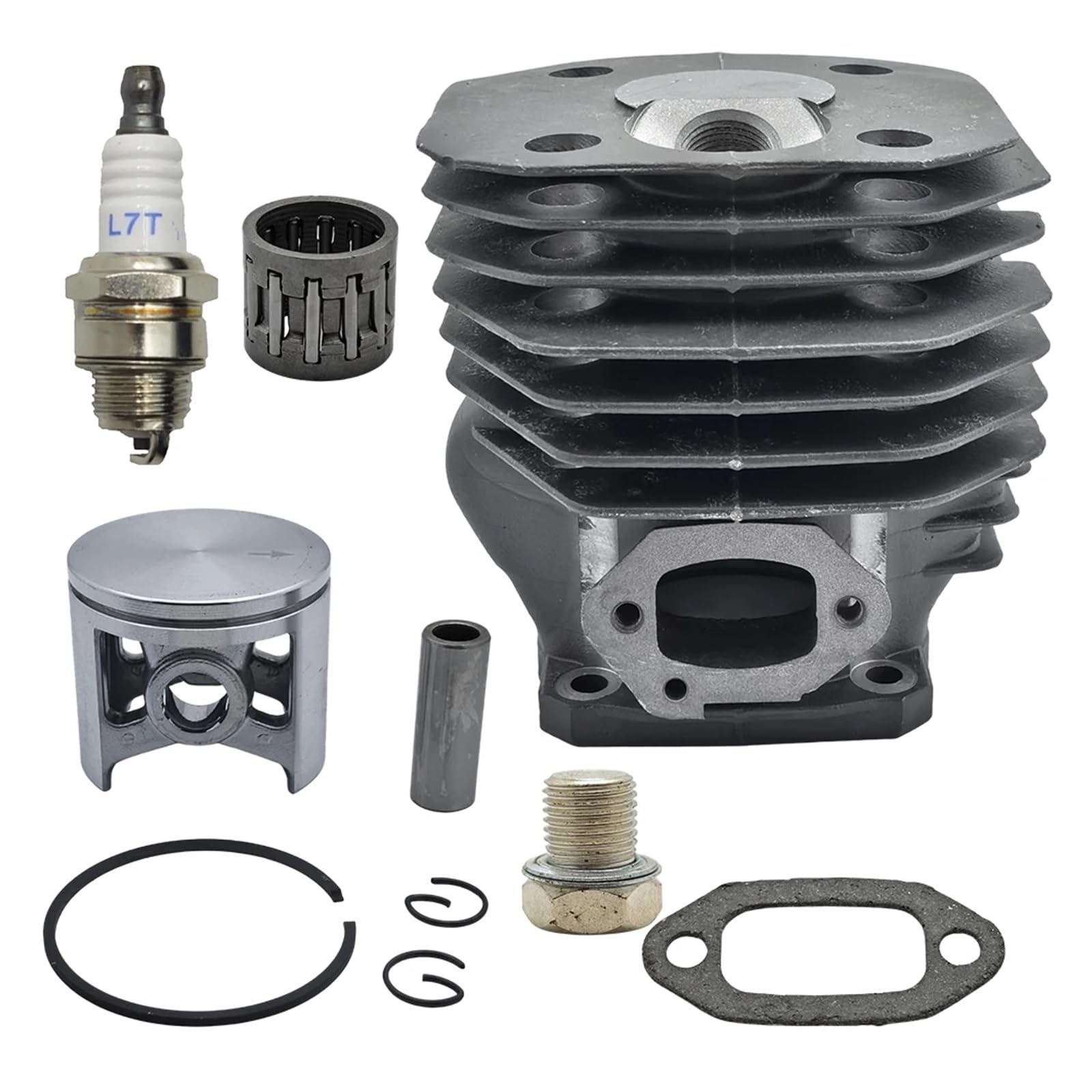 Junta de escape for motosierra Husqvarna 262XP 262 261, repuesto de pistón de cilindro de 48 mm, kit de cojinete de pasador de 12 mm.