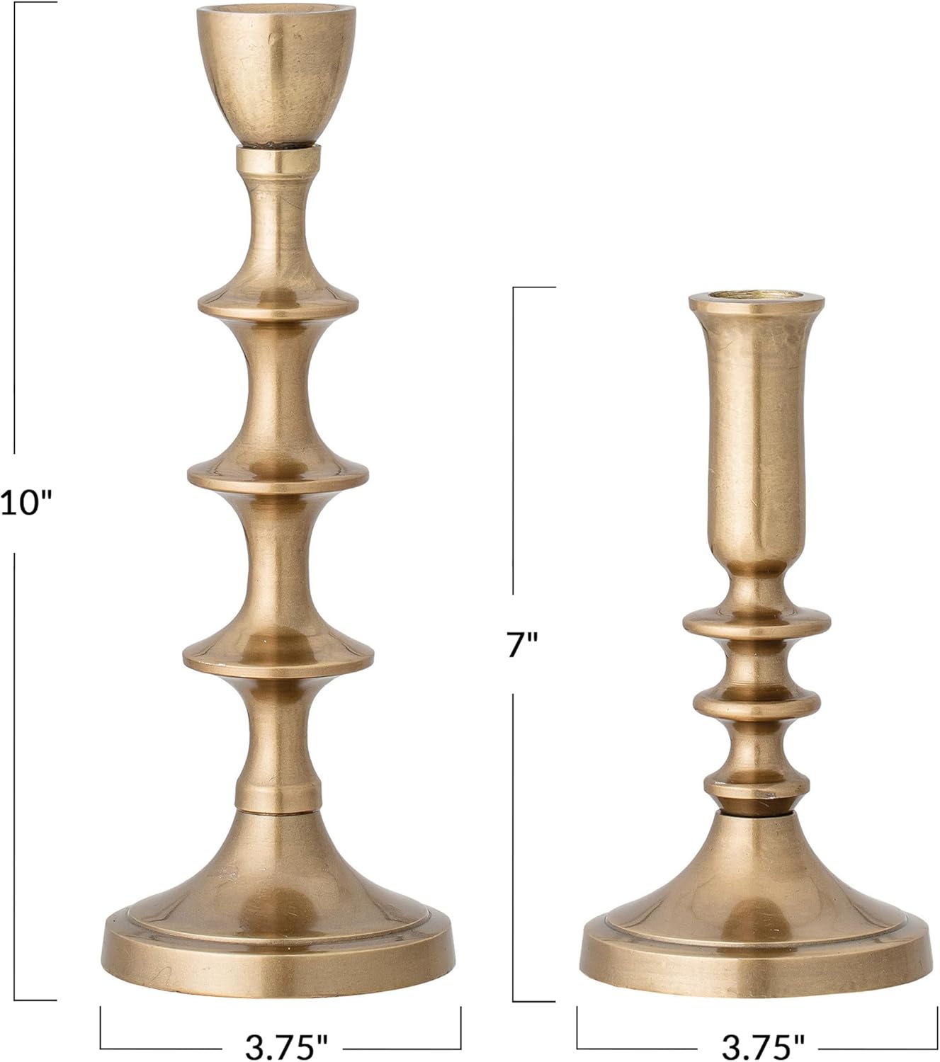 Creative Co-op Decorative Metal Taper Holders, Gold, Set of 2