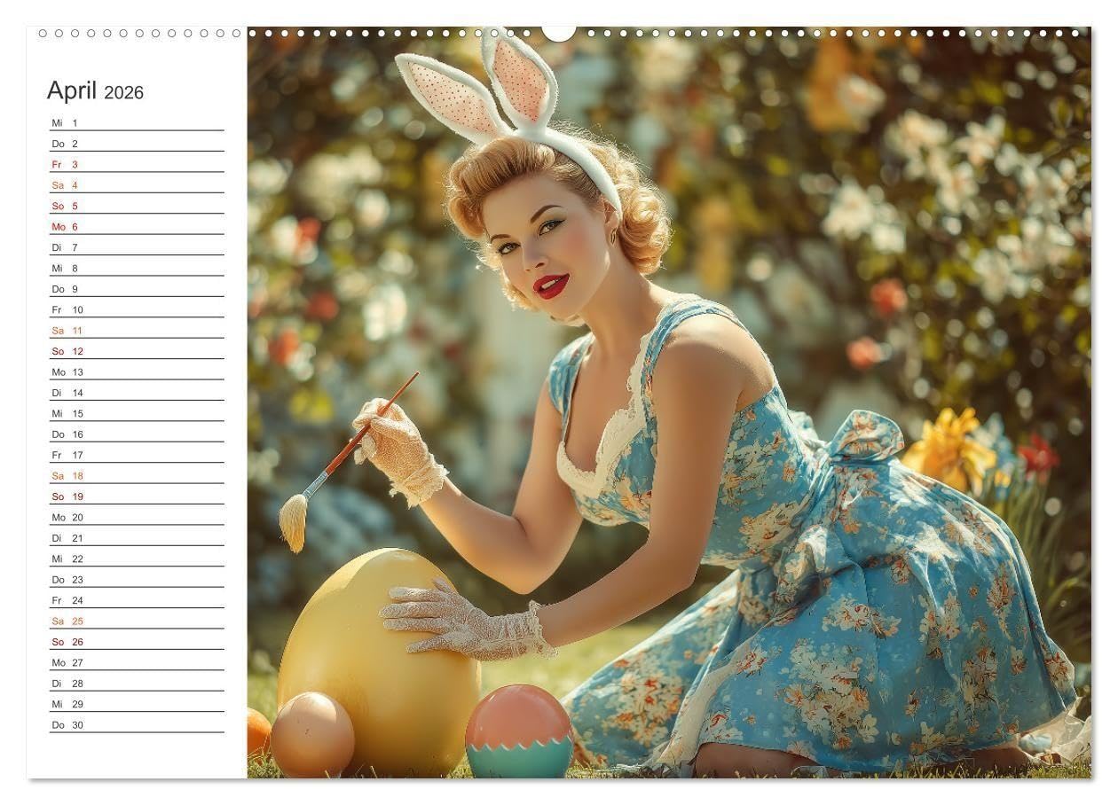 Pin-up Power 2025 (hochwertiger Premium Wandkalender 2026 DIN A2 quer), Kunstdruck in Hochglanz: Dieser Retro-Pin-up-Kalender vereint den ... Motiven für jeden Monat. (CALVENDO Erotik)