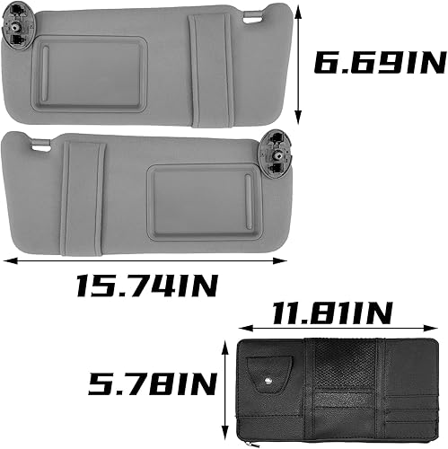 Miniatura 7 de Reemplazo de visera solar Toyota Camry, compatible con Toyota Camry 2007 2008 2009 2010 2011 e híbrido sin luz, lado del conductor y pasajero,