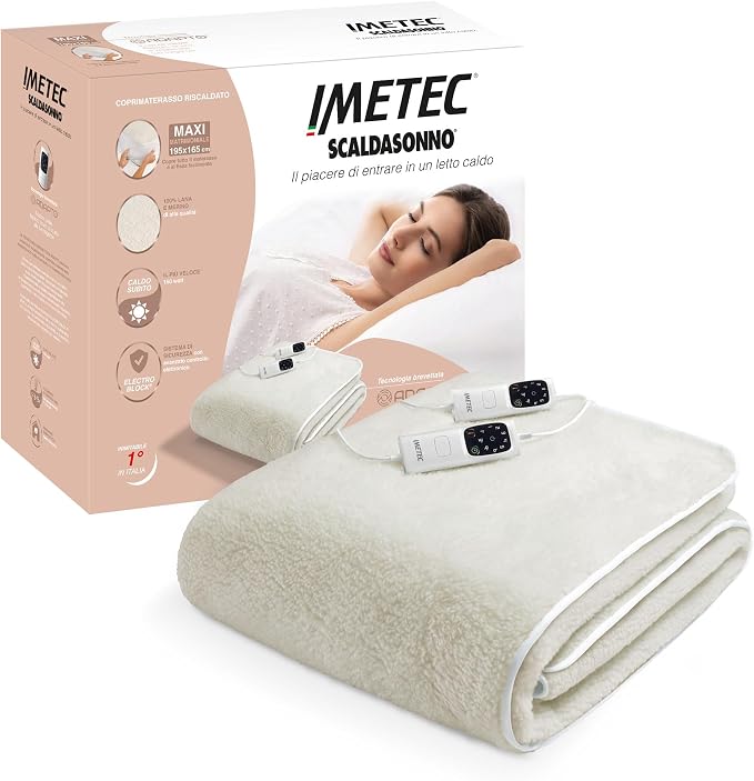 Imetec Scaldasonno Adapto maxi coprimaterasso matrimoniale 195 x 165 cm
