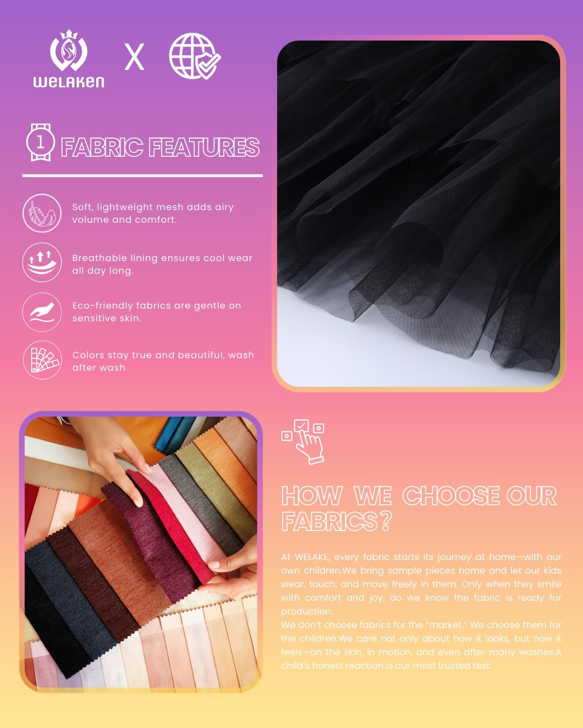 Girls Layered Tulle Skirts Flowy Mesh Elastic Waist Midi Tutu Skirt - Image 5