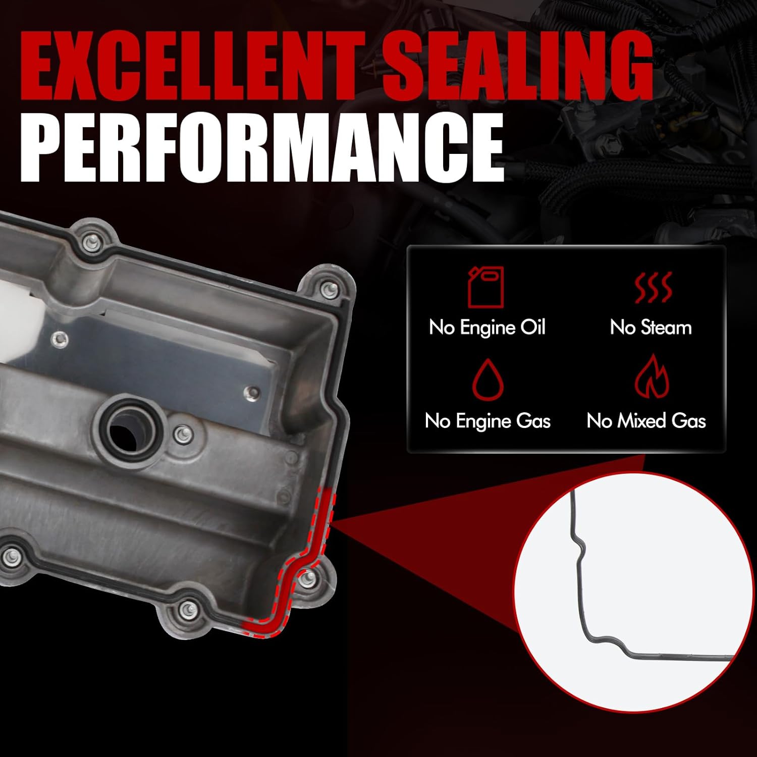 MITZONE Aluminum Valve Cover Left Driver Side Compatible with Dodge Charger Avenger Magnum Chrysler Sebring 300 2.7L 2007-2010 Replace 4892185AA