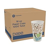 Vista 11 de Vaso térmico de papel, de 12 onzas con un diseño de café, de Dixie PerfecTouch 5342CD (Viene con 20 fundas aislantes y 50 vasos por funda), 500