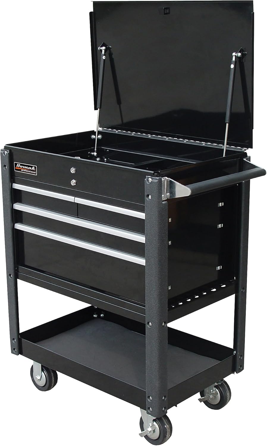 Homak Professional Series 4-Drawer Utility Service Cart, Blue, 35 Inches