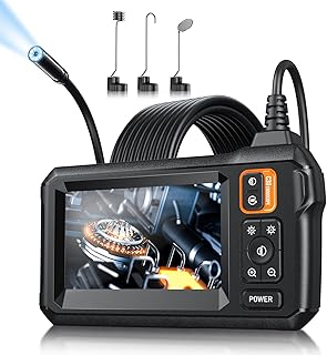 High-Definition IP67 Waterproof Endoscope Camera with 4.3" Screen and 16.5FT Semi-Rigid Cord