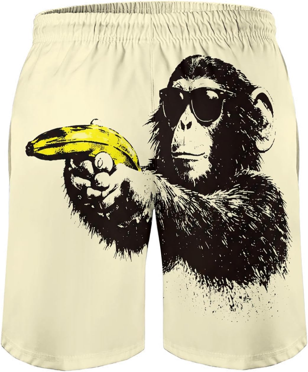 Men's Funny Cat Riding Unicorn with Gun Swim Trunks Boardshort Beach Shorts