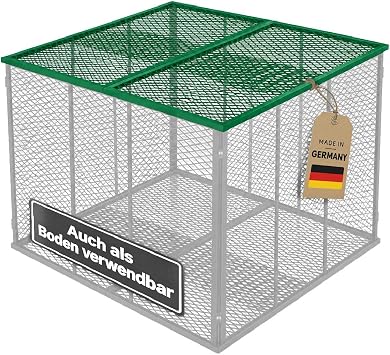 BRISTA Classic Composter Set with Lid and Base - Metal Garden Composter Set 100 x 100 x 80 cm Weatherproof Durable Easy Assembly Green