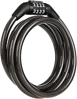 Brinks 5ft Vinyl Coated Bike Lock Cable with Preset 4-Digit Combination - Flexible Steel Chain for Bikes, Scooters & Outdoor Gear