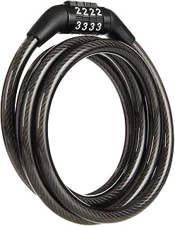 Brinks 5ft Vinyl Coated Bike Lock Cable with Preset 4-Digit Combination - Flexible Steel Chain for Bikes, Scooters & Outdoor Gear