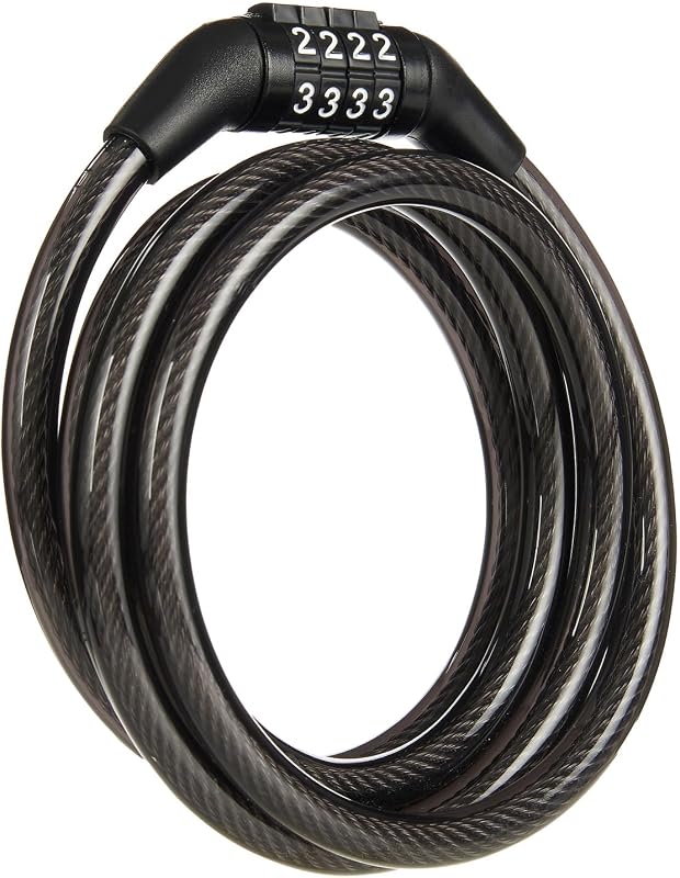BRINKS 5 Ft Bike Lock Cable with Preset Combination, Vinyl Covered Bike Lock Combination Cable for Outdoor Use