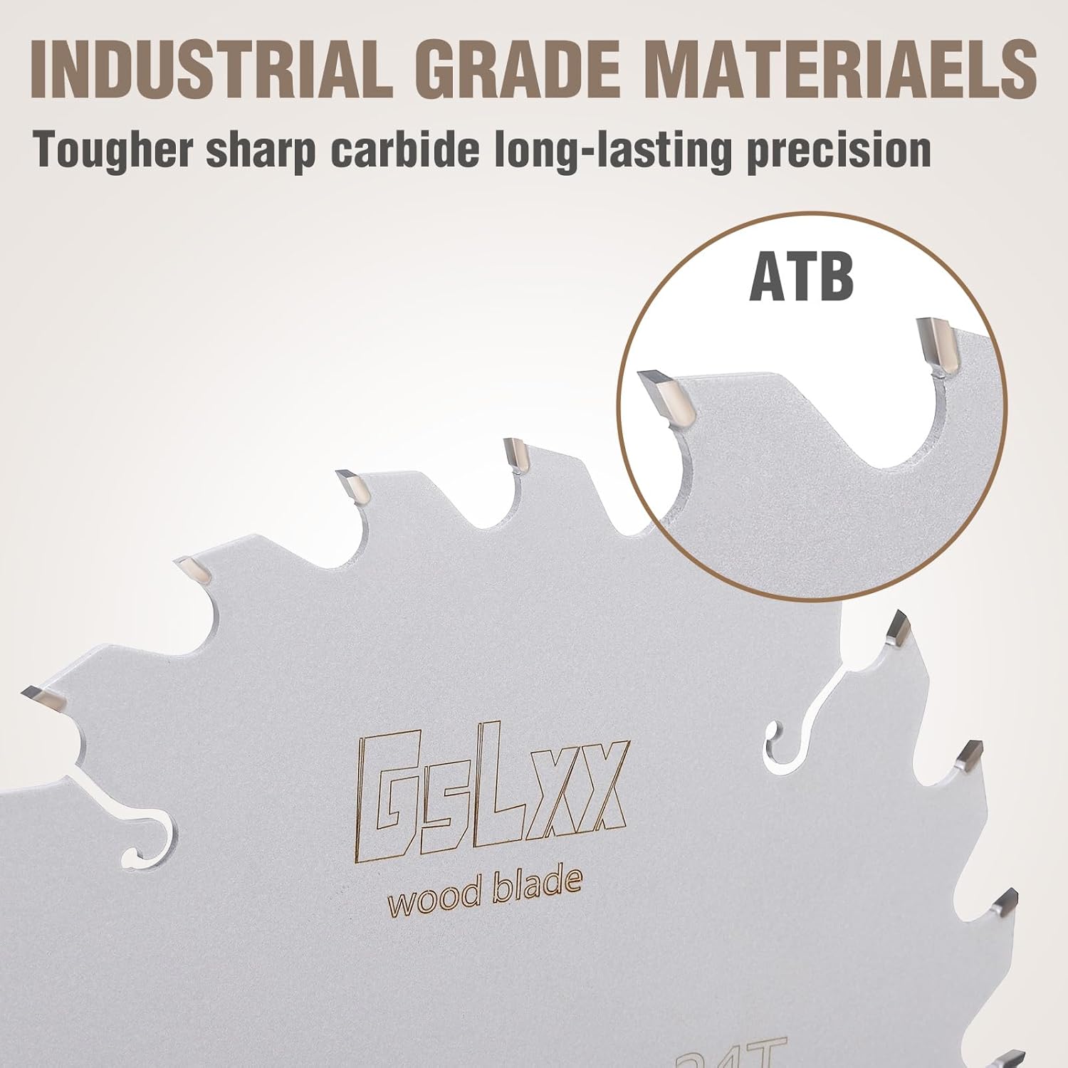 6 1/2 Circular Saw Blade, 24 ATB Teeth with 5/8" Arbor Wood Cutting Framing Saw Blade for Plywood, MDF, OSB, Laminated, 5Pack