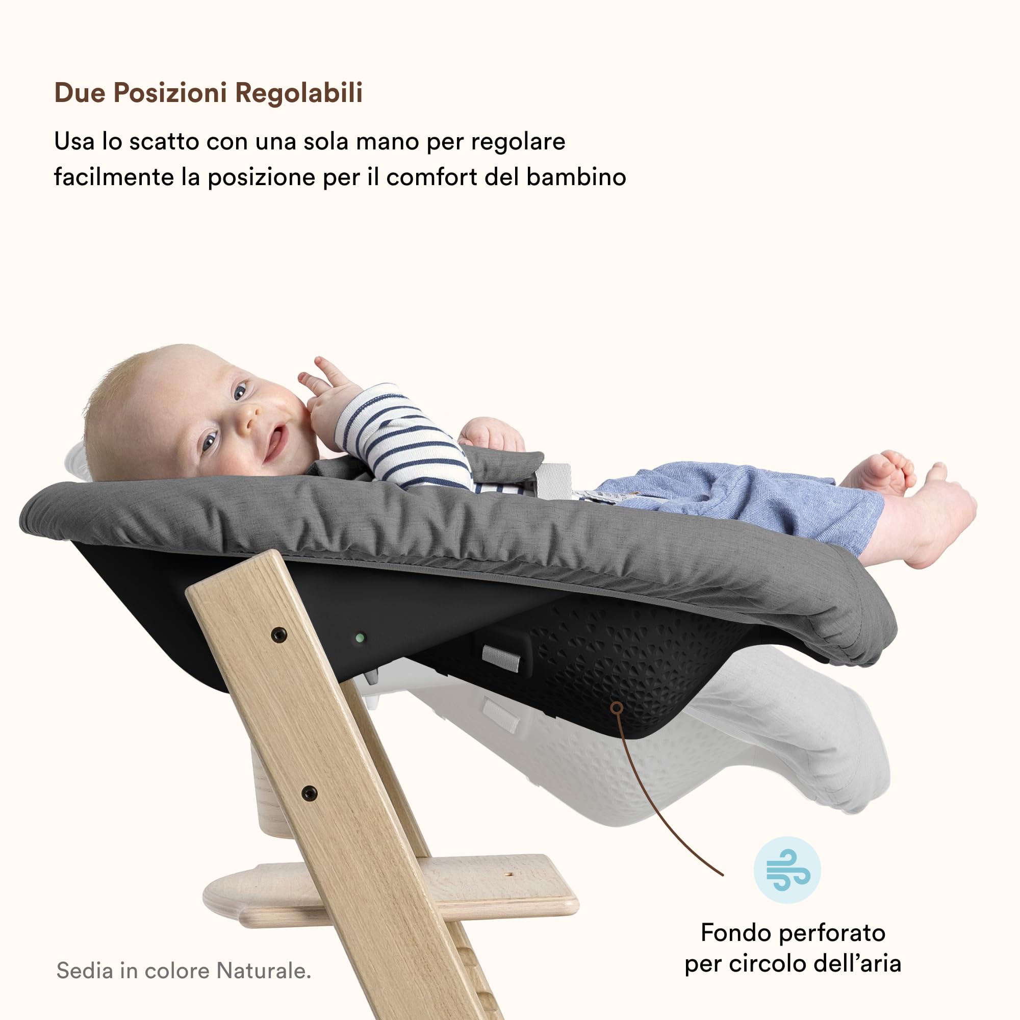 Seggiolone Tripp Trapp di Stokke, Warm Brown (Include Sedia + Baby Set 2) con Newborn Set (Anthracite) - Design Sicuro, Regolabile, Ergonomico