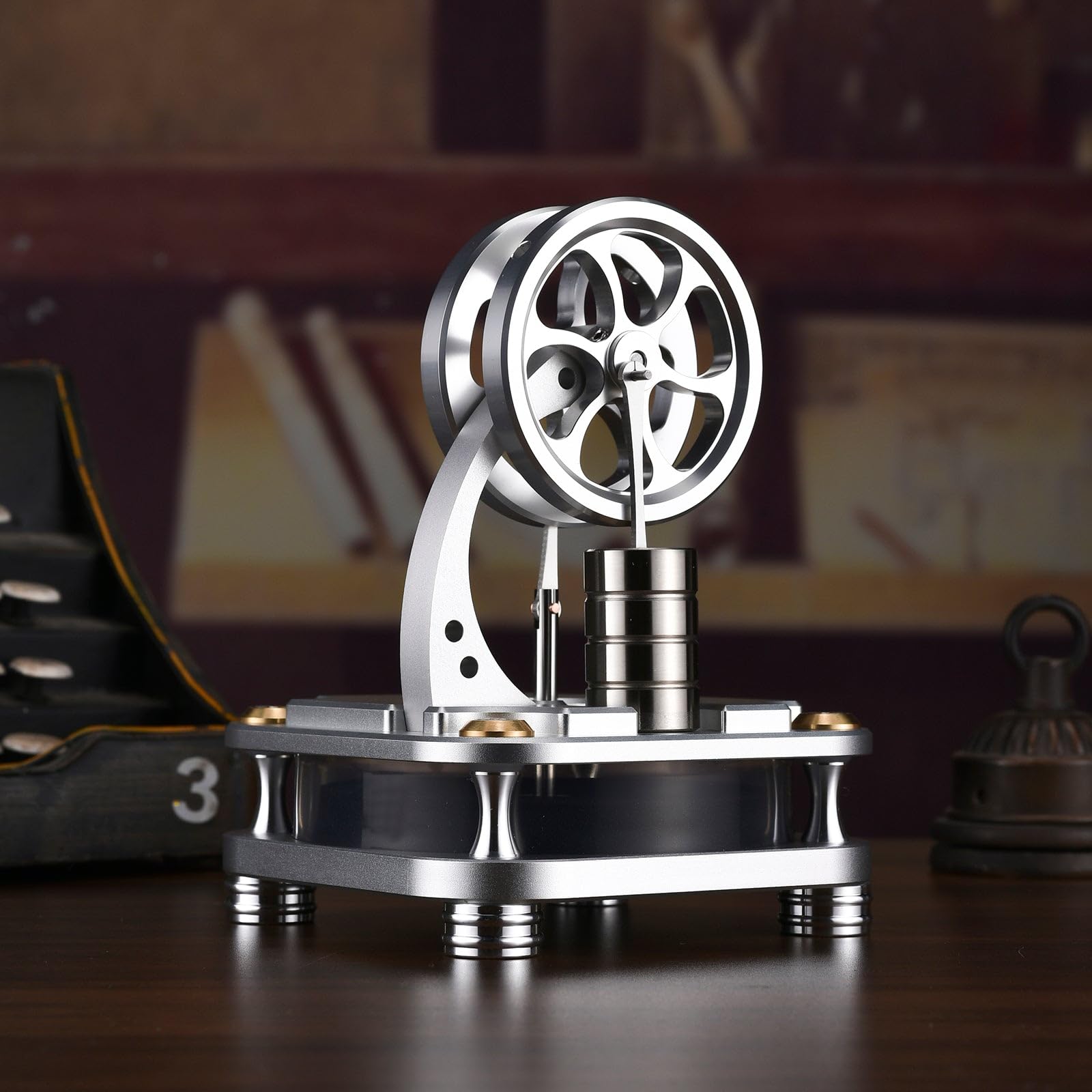 D16-C Alloy Steel Low-Temperature Stirling Engine for Research & Hobbies for Science Enthusiasts