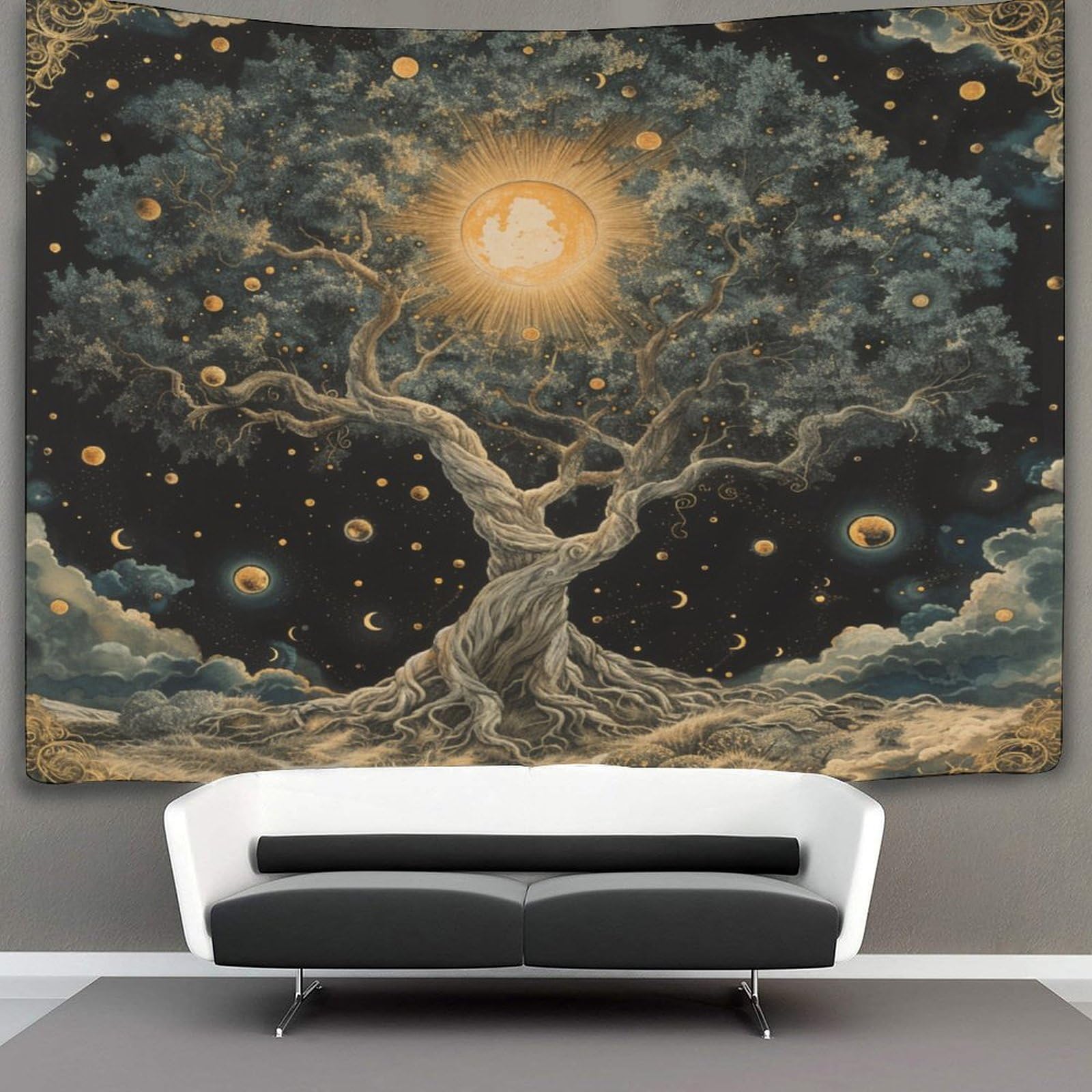 Kkolasxze Style-14 3D Tree Of Life Print Wall Blanket Home Decoration Bedding Poster Wall Art Tapestry Wall Hanging Tapestries Soft Polyester For Bedroom,Decorations Beach Blanket College Dorm 70Cmx100cm