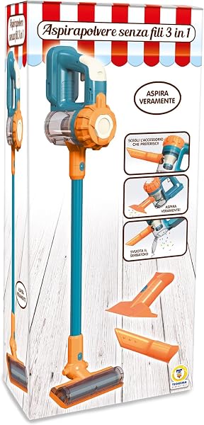 Teorema Giocattoli, Aspirapolvere Giocattolo per Bambini Funzionante con Suoni, 3 Accessori Intercambiabili e Contenitore Apribile – Gioco Educativo dai 3 Anni, Aspirapolvere senza filo 3 in 1 - 4