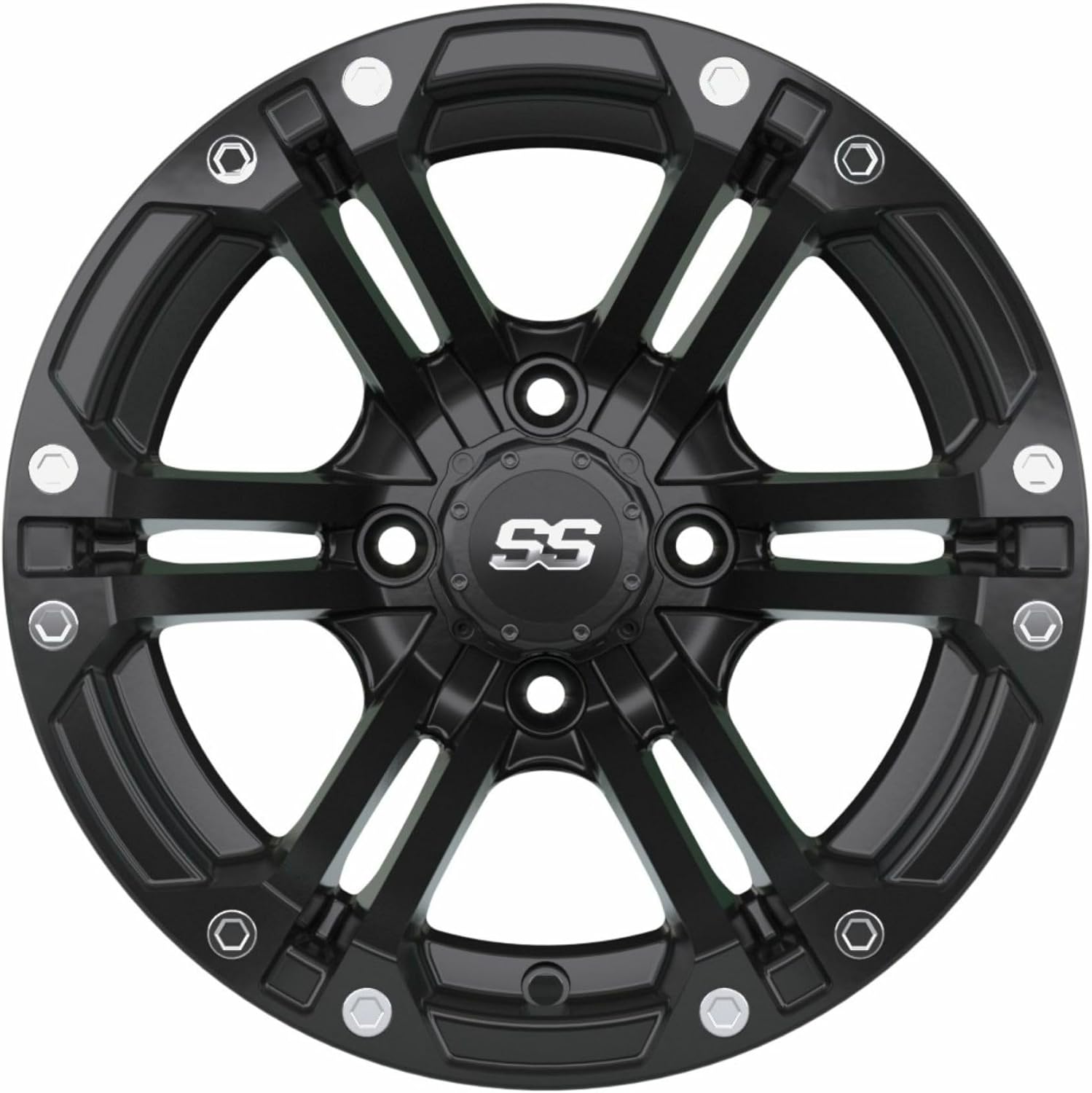 GTW Specter - 12 inch Aluminum Golf Cart Wheel 12x7 | Matte Black | 4 Bolt Pattern | 3:4 Offset | Universal