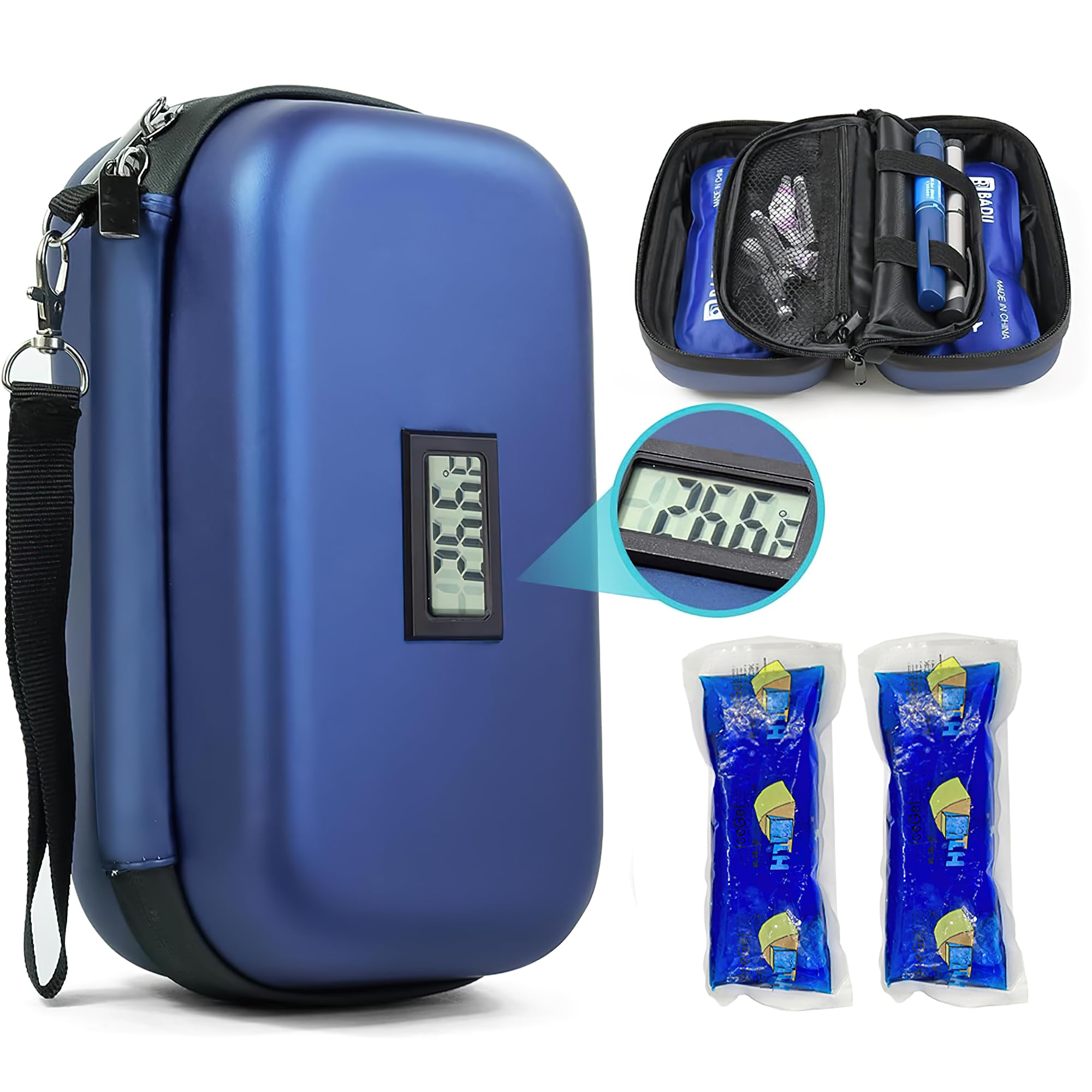 BRAINLE Insulin Cooling Bag Travelling - Insulin Cooling Case with Temperature Display, Insulated Medical Carrier Pouch for Travel, Ice Box Cooler for Vaccine, Insulin Pen Holder (B0DBDPXG68) Amazon Price History, Amazon Price Tracker