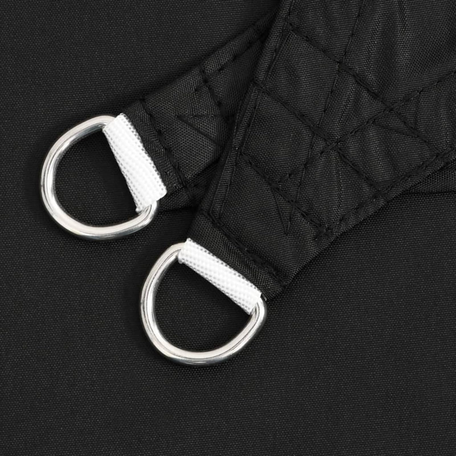 Voile d'ombrage triangulaire - 7 x 5 x 5 m - Noir - Résistant aux UV et aux intempéries - 100 % polyester Oxford - Avec anneaux en D - Pour extérieur