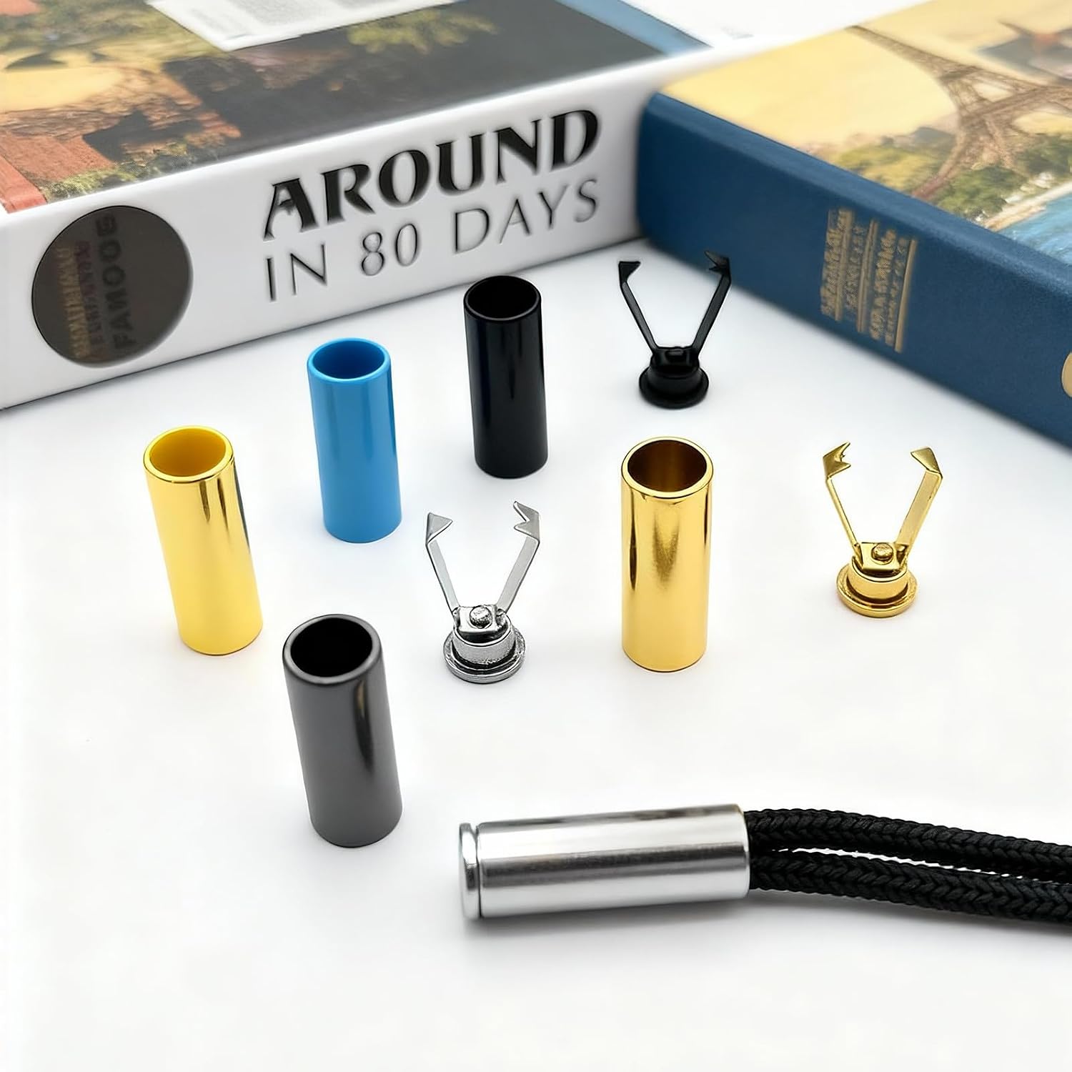 48pcs Alloy Aglet Tips for Shoelaces, Drawstrings & Hoodies - 6 Colors (19mm x 7mm) - Secure & Stylish Metal End Caps
