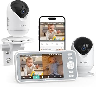 Dr.Care 5 Zoll WLAN Babyphone mit 2 Kameras,1080p, App & Bewegungserkennung
