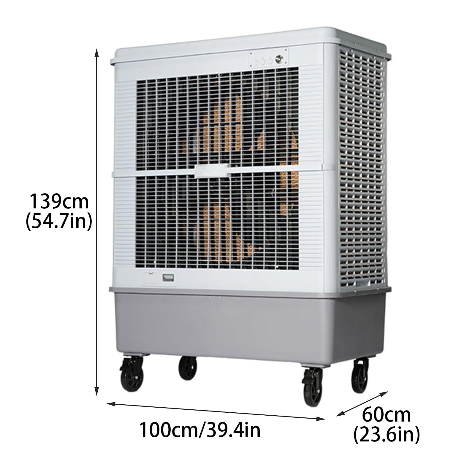 Climatiseur Portable, Refroidisseur D'air Par Évaporation Avec Réservoir D'eau Et 7 Vitesses, Unité De Ventilateur De Refroidissement Rapide pour Chambre, Bureau, Usine(100 * 60 * 139cm)