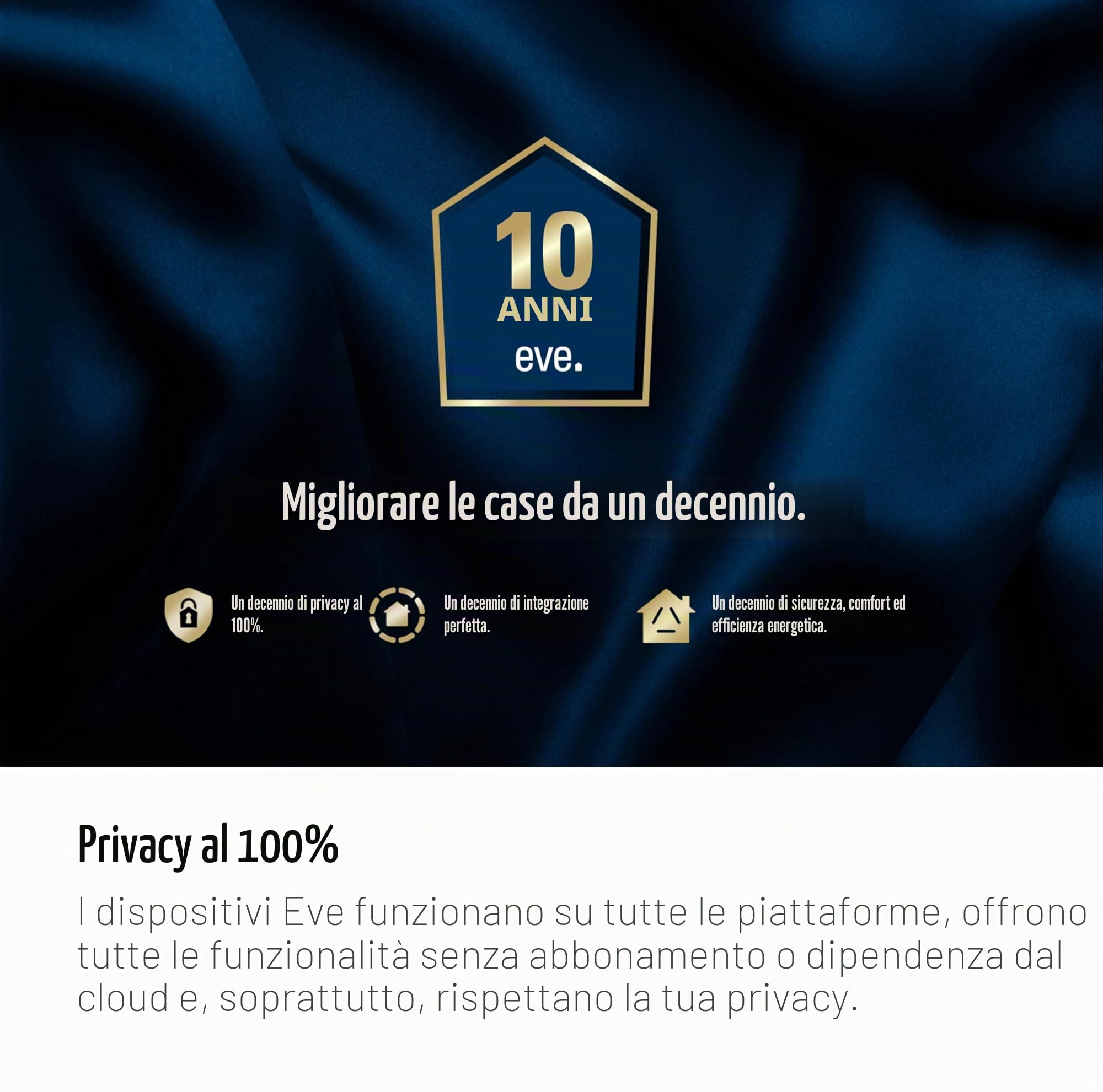 Kit di motorizzazione per tende avvolgibili Eve Motionblinds (Matter) per tubi di piccolo diametro; attrezza le tende esistenti; richiede Thread Border Router;voce/app/controllo automatizzato