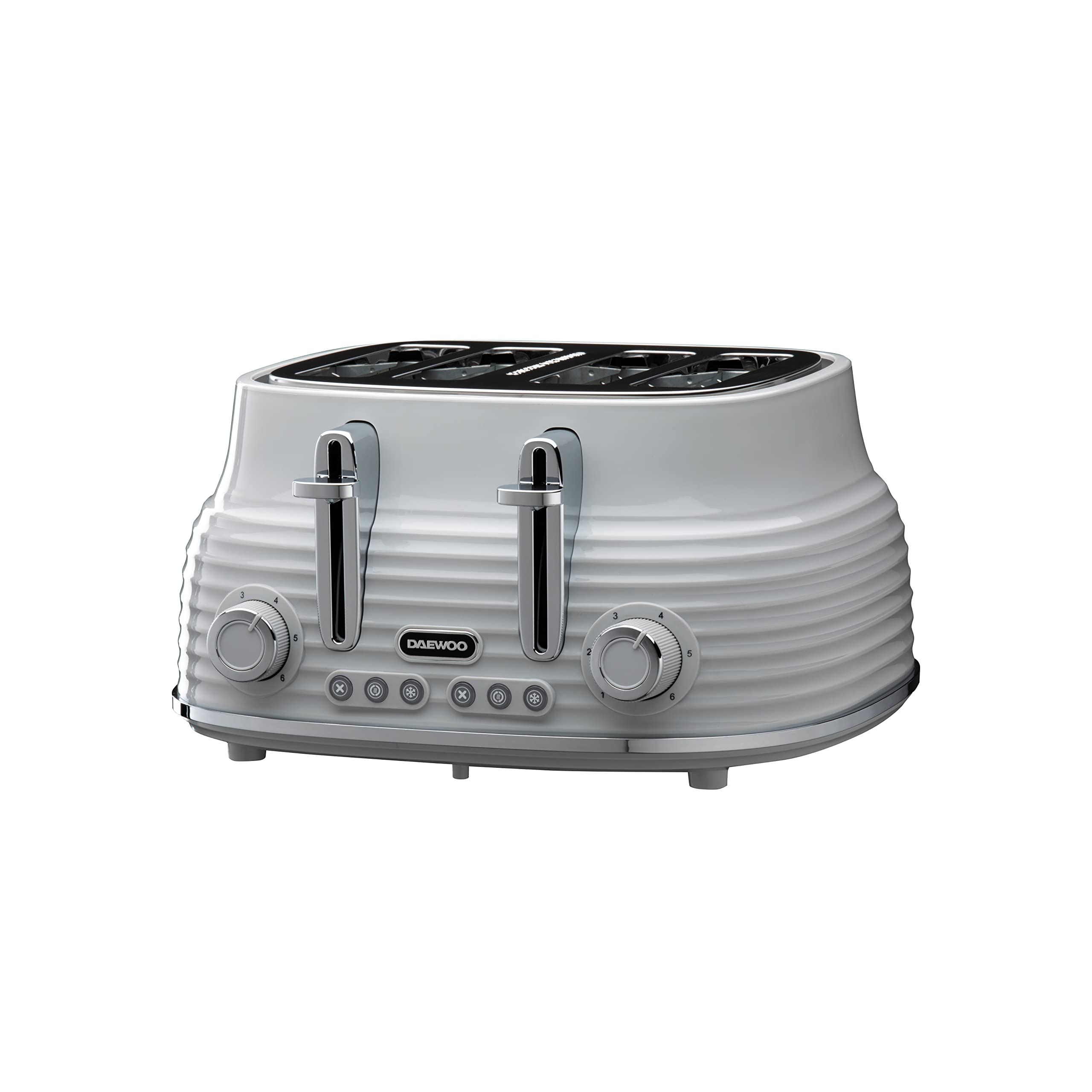 Daewoo Grey Sda2484ge Sienna 4 Slice Toaster