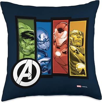 Marvel Avengers Four Heroes Four Colors Throw Pillow