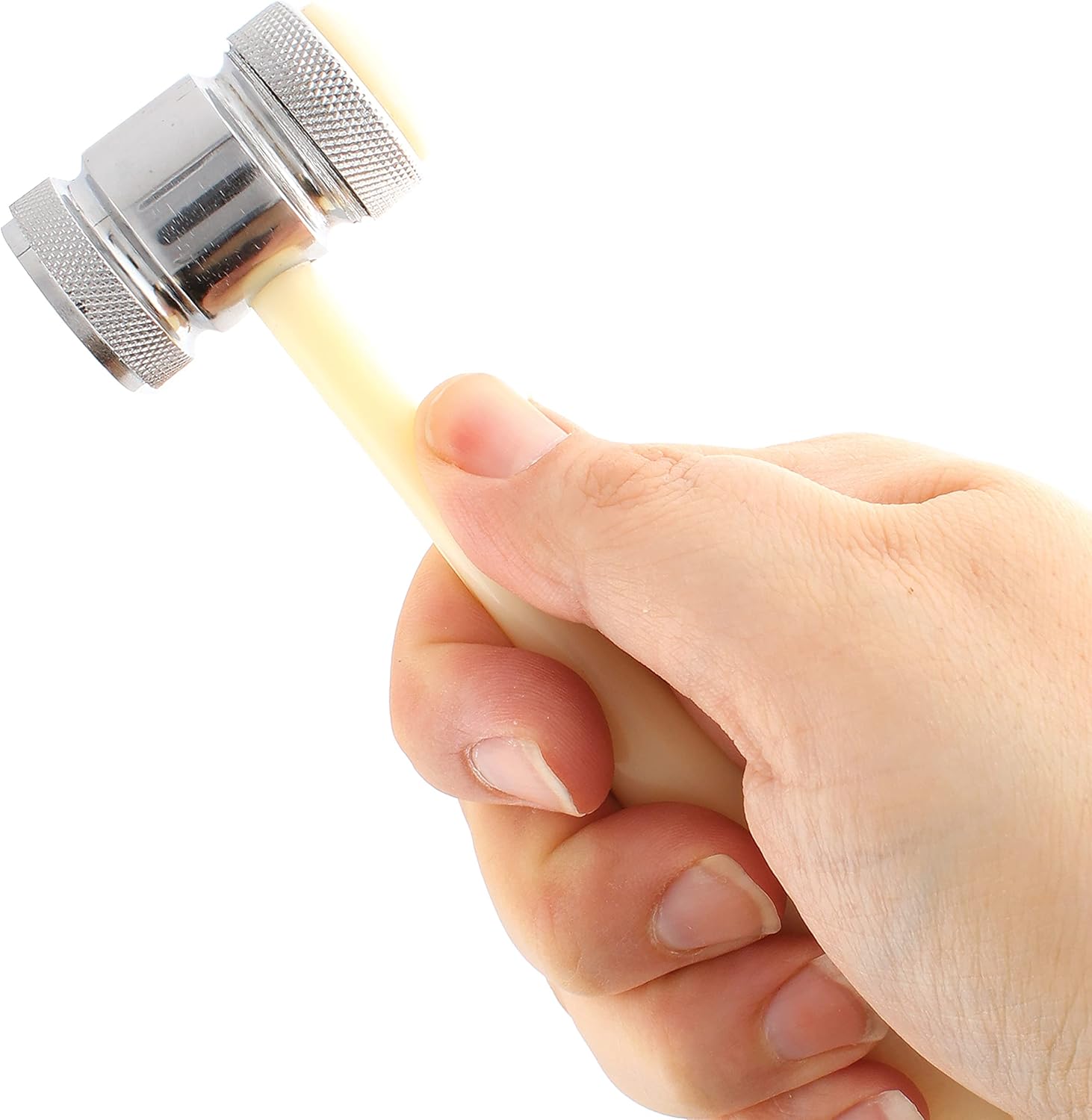 The Beadsmith Mini Plastic Mallet - Dual Head Hammer - 6.75 Inch Handle, 1.75 Inch Head - Use to Flatten and Shape Sheet Metal & Wire, Protect Wire with No Risk of Marring
