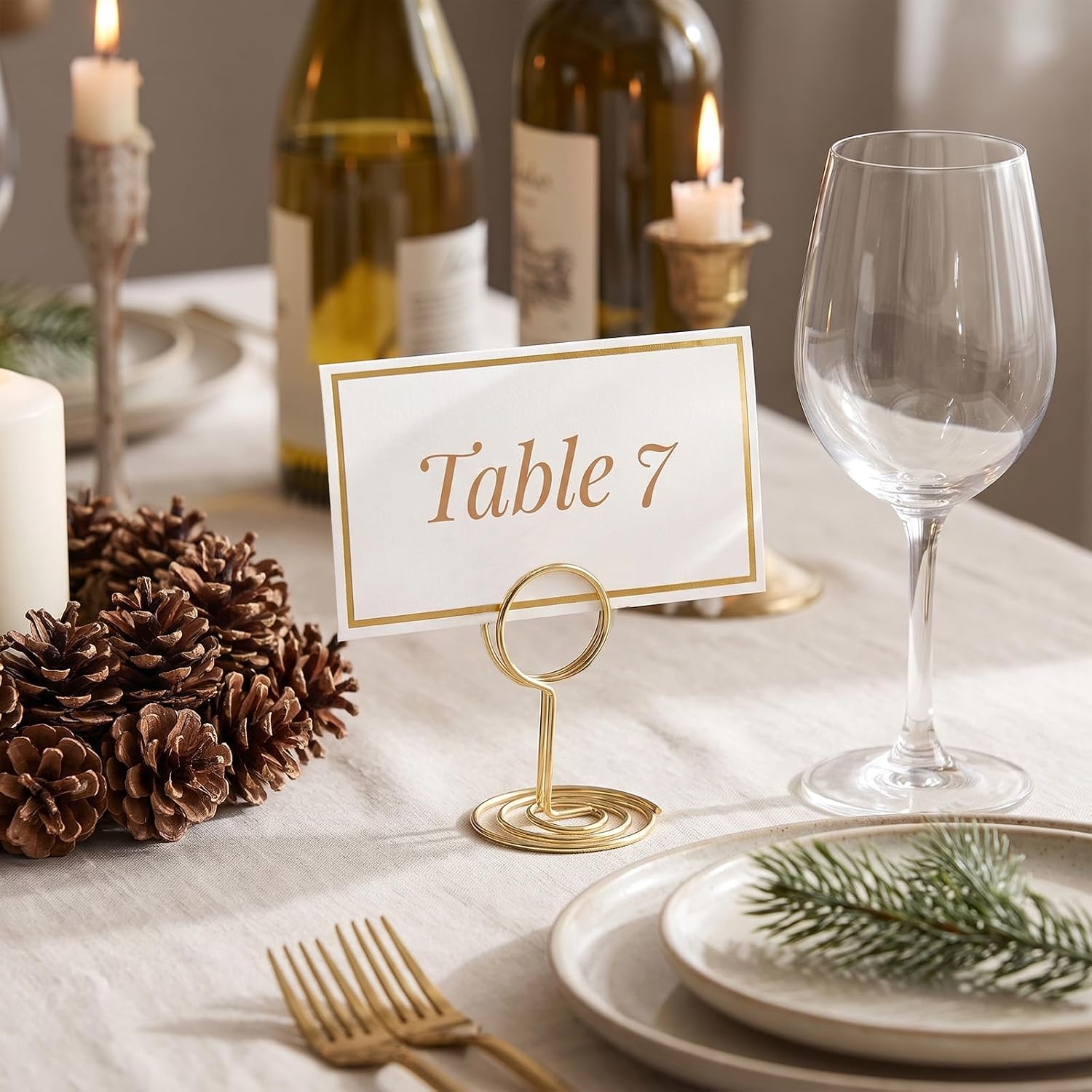 50Pcs Place Card with 10Pcs Table Number Holder For Table Setting