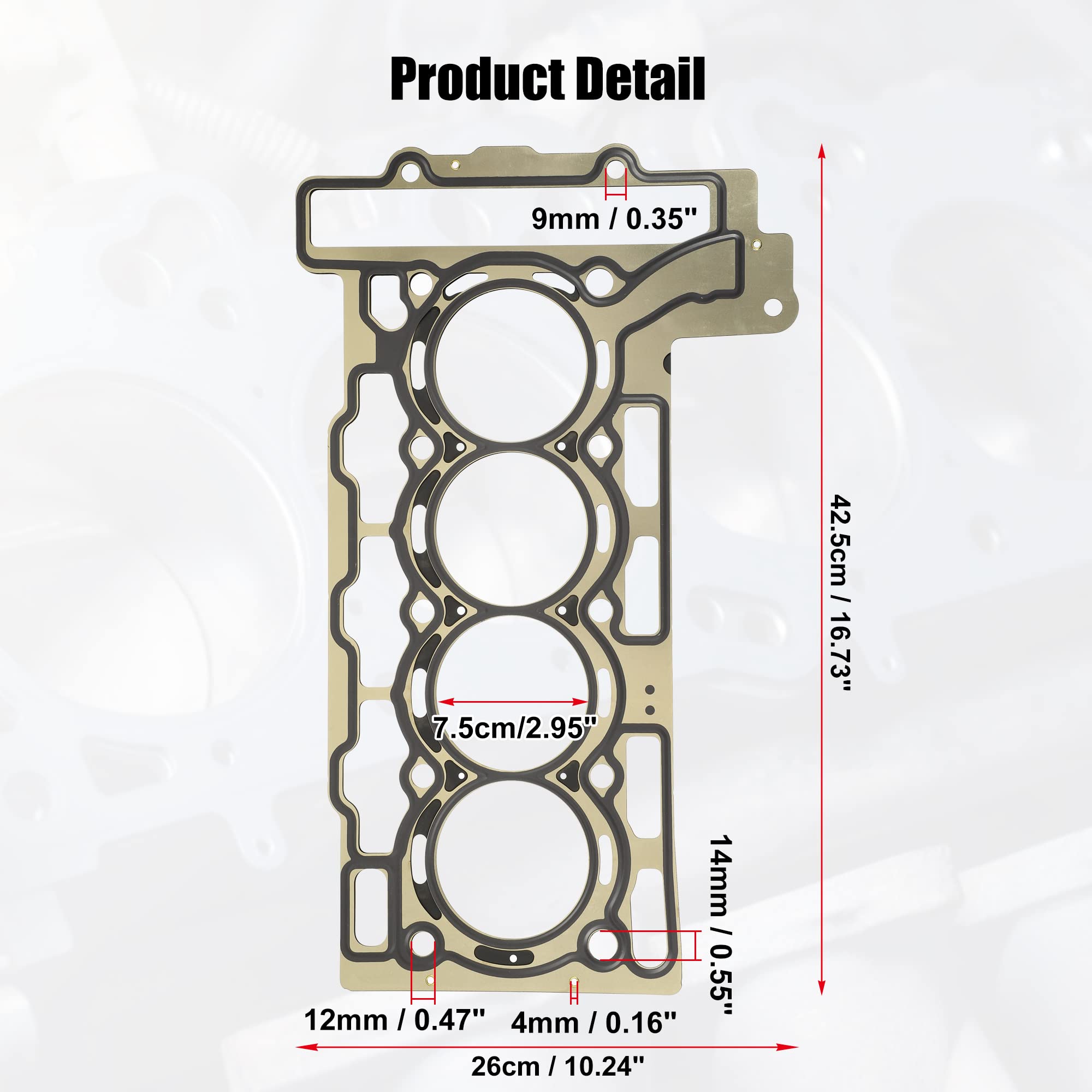 X AUTOHAUX Cylinder Head Gasket 11127595138 for 1.6L L4 Engines  