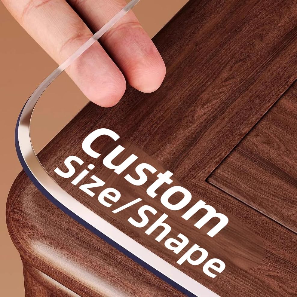 Custom Size Table Cover Clear Protector, Made to Measure Waterproof PVC Desk Mat, Tailor Cut Dining Table Topper Pad, Bespoke Office Furniture Floor Surface Anti-scratch Plastic Transparent Tablecloth