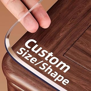 Custom Size Table Cover Clear Protector, Made to Measure Waterproof PVC Desk Mat, Tailor Cut Dining Table Topper Pad, Bespoke Office Furniture Floor Surface Anti-scratch Plastic Transparent Tablecloth