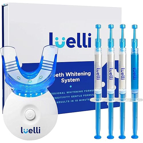 LUELLI Teeth Whitening Kit with LED Light, 35% Carbamide Peroxide, Teeth Whitening Gel, Helps to Remove Stains from Coffee, Smoking, Wines, Soda, Food, Home Dental Products for Sensitive Teeth