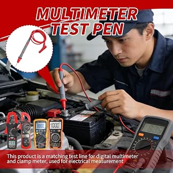 2 Pack Silicone Test Leads Multimeter Probes with Gold Plated Tips, 48 Inch Flexible Multi Meter Leads CAT III 1000V CAT IV 600V 20A Compatible with Digital Multimeters and Clamp Meters