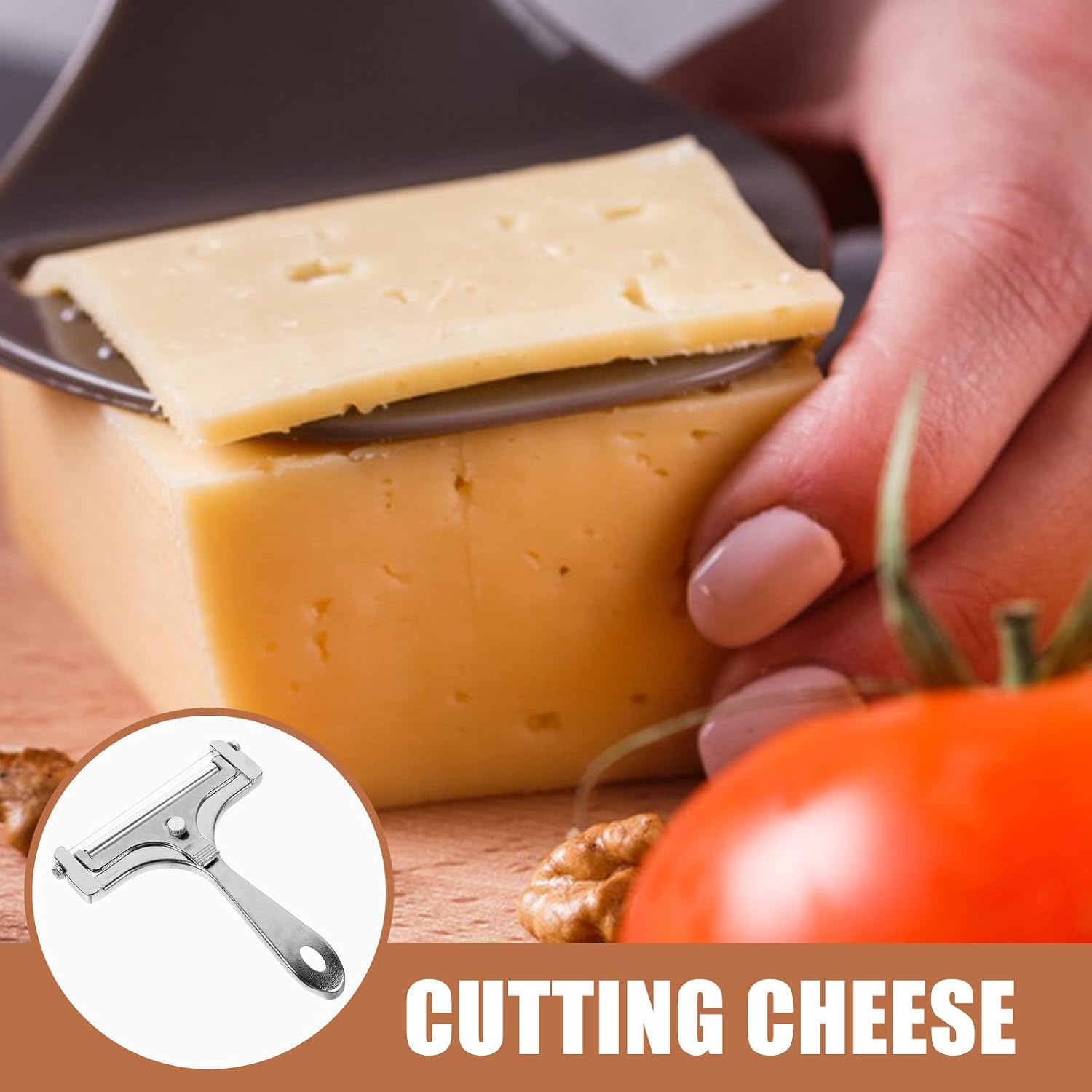 Handheld Cheese Slicer Adjustable Stainless Steel Kitchen Cutting Tool