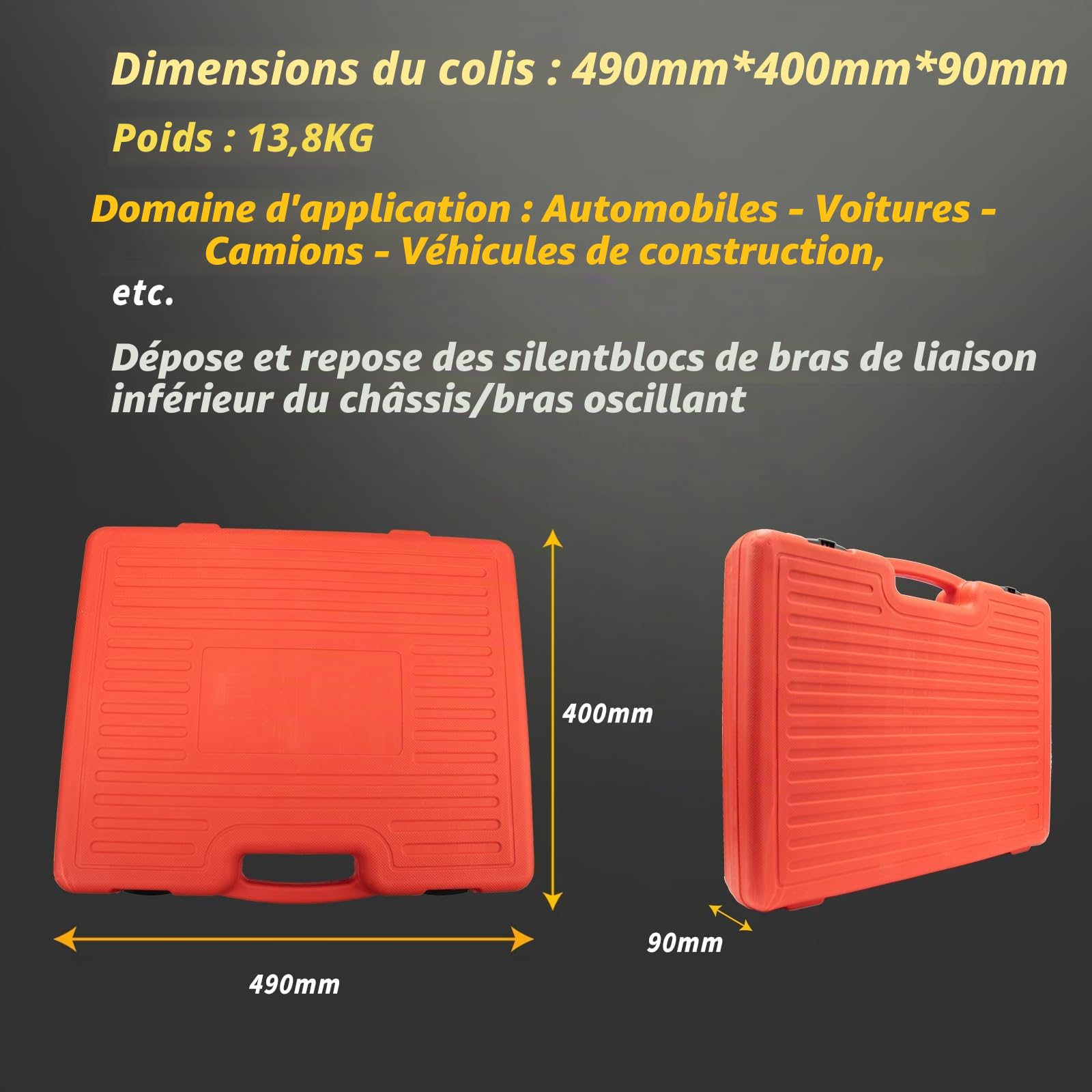 28 Pièces Kit Arrache de Roulement de Roues Extracteur Outil de Roulements Coffret Montage et Démontage Silent Bloc et Universels