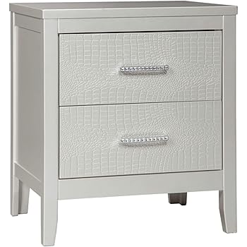 Amazon Com Ashley Furniture Signature Design Coralayne Nightstand Exquisite Hollywood Regency Flair Design Silver Furniture Decor