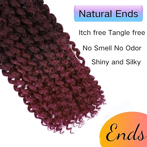 Miniatura 5 de Pelo Passion Twist de 14 pulgadas, cabello ondulado de ganchillo para mujeres negras, cabello de ganchillo Passion Twist para mechones de mariposa,