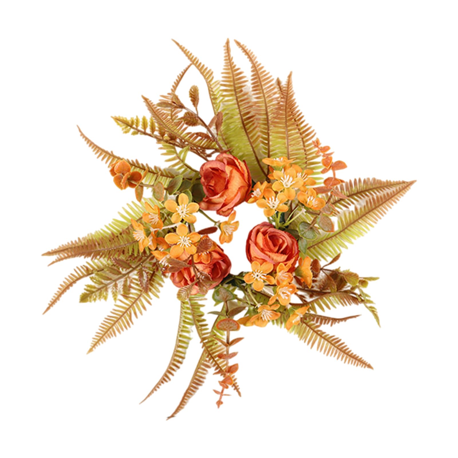 Piceioep 30Cm Decorative Surround Feature Bright Foliages and Berries Dining Table Centerpieces for Autumns Event Fall Blossomy Rings