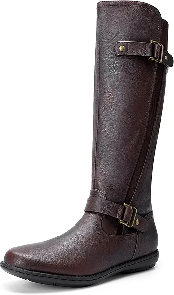 DREAM PAIRS Women's Faux Fur-Lined Knee High Winter Boots Fall Tall Boots,Size 9,Brown,TRACE