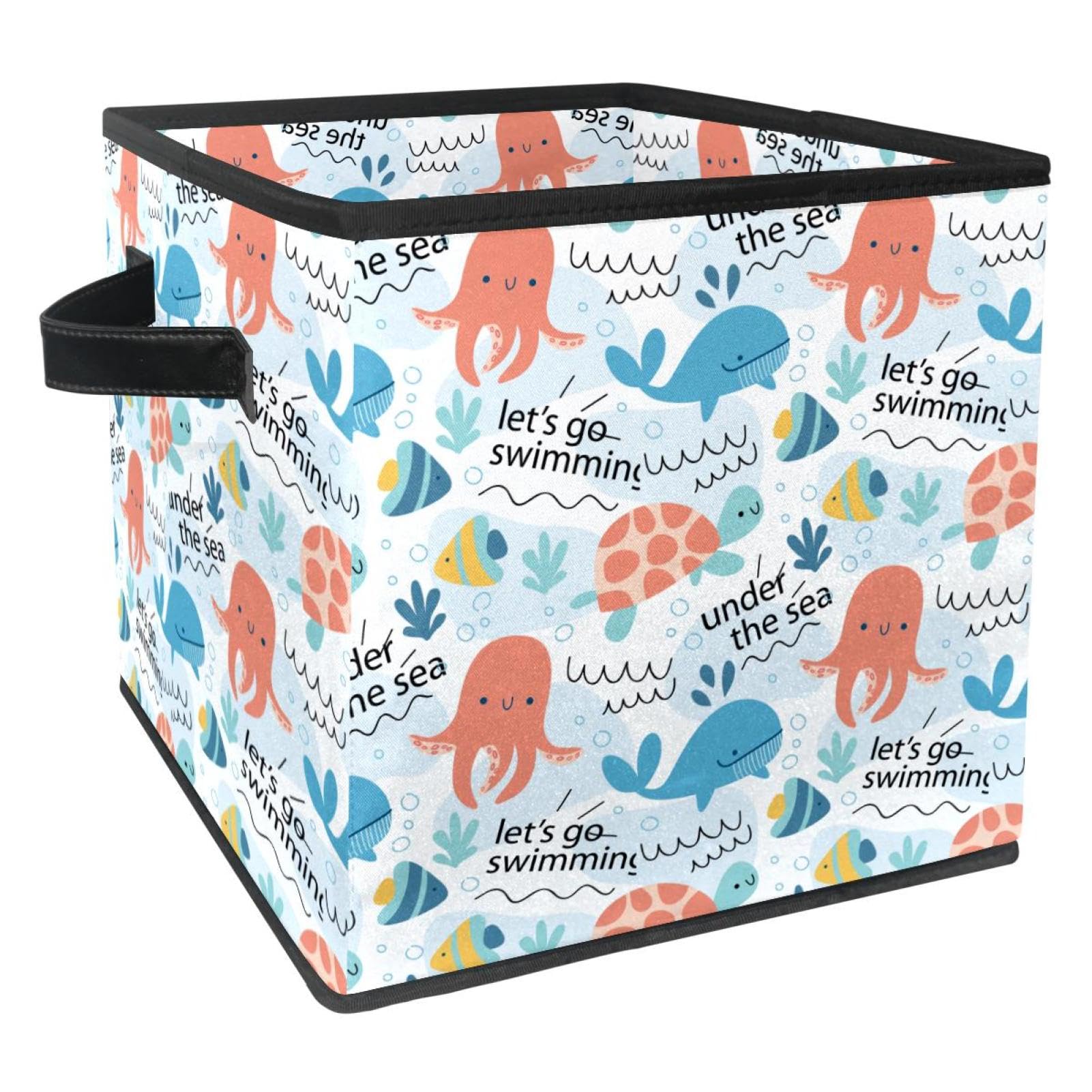 Organiseur en tissu pour jouets et vêtements avec motifs de pieuvre colorée