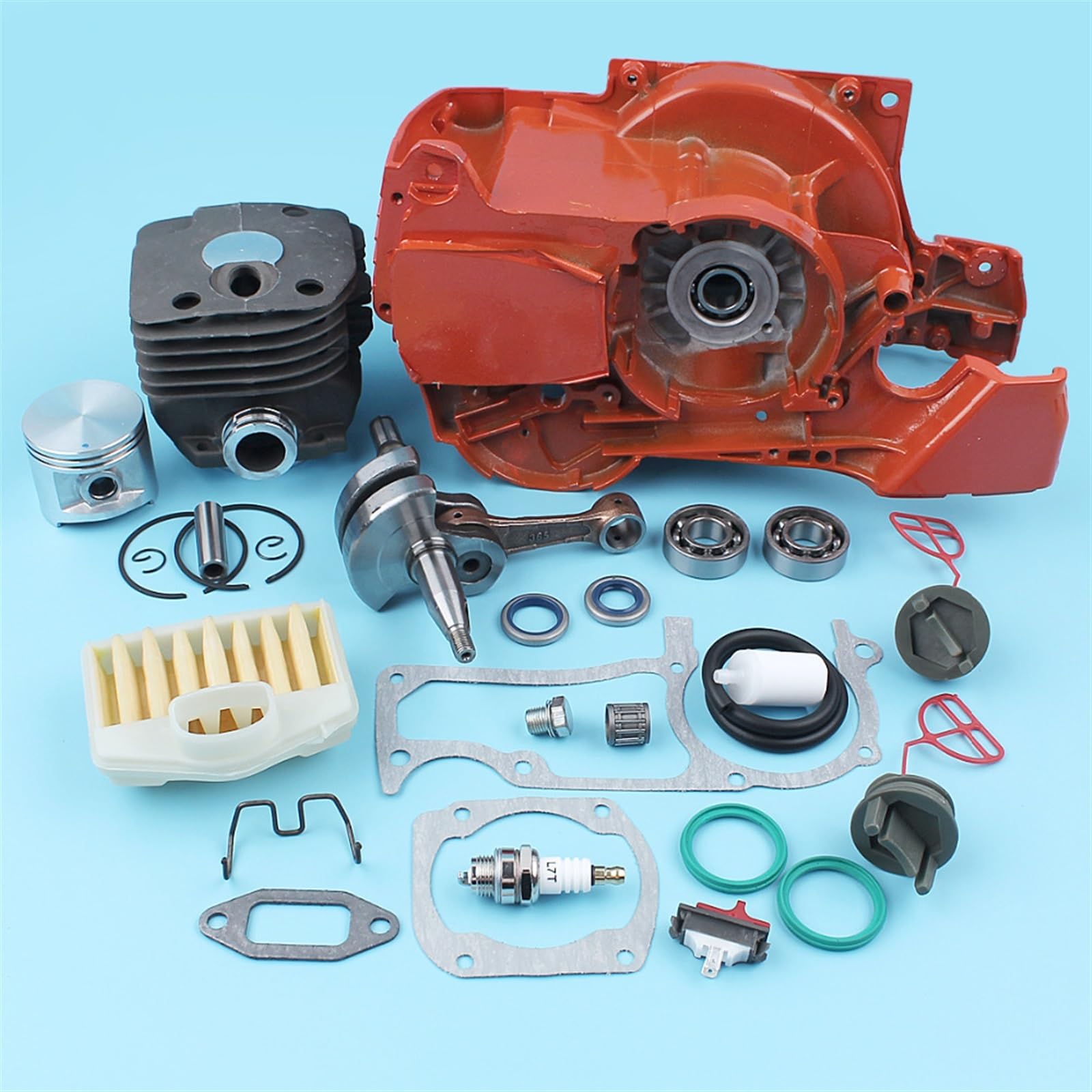 UNARAY Filtro de Aire de cojinete de cigüeñal de pistón de Cilindro de 50mm Apto for Husqvarna 362 365 371 372 Junta de Filtro de Tapa de Combustible de Aceite de Motosierra