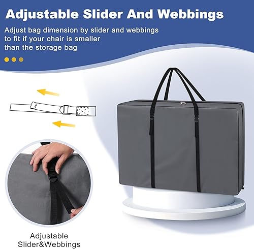 Miniatura 5 de Explore Land Bolsa de almacenamiento para silla de alta resistencia para plegable, Longue gravedad cero, peso ligero, transporte plegable andador