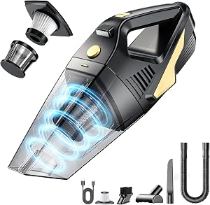 Portable Lightweight Handheld Vacuum Cleaner, 16000Pa Strong Suction Rechargeable Cordless Hand Vac with LED Light, Mini Vacuum for Home Car Pet Hair Corner Cleaning
