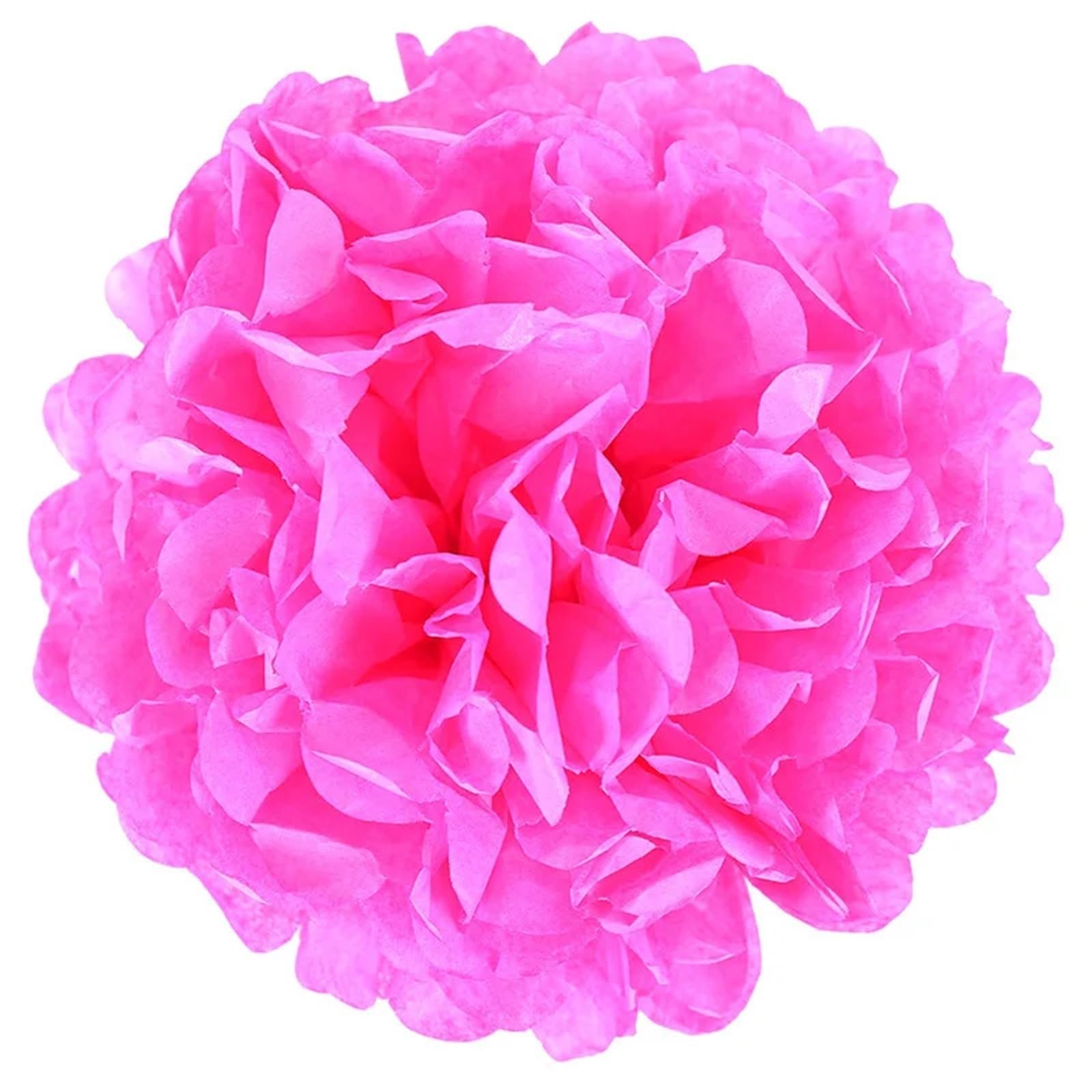 Paper Pom Poms 1pc 10cm Pompon Tissue Paper Pom Poms Flower Balls for Wedding Room Decoration Color Hanging Flowers(Rose)