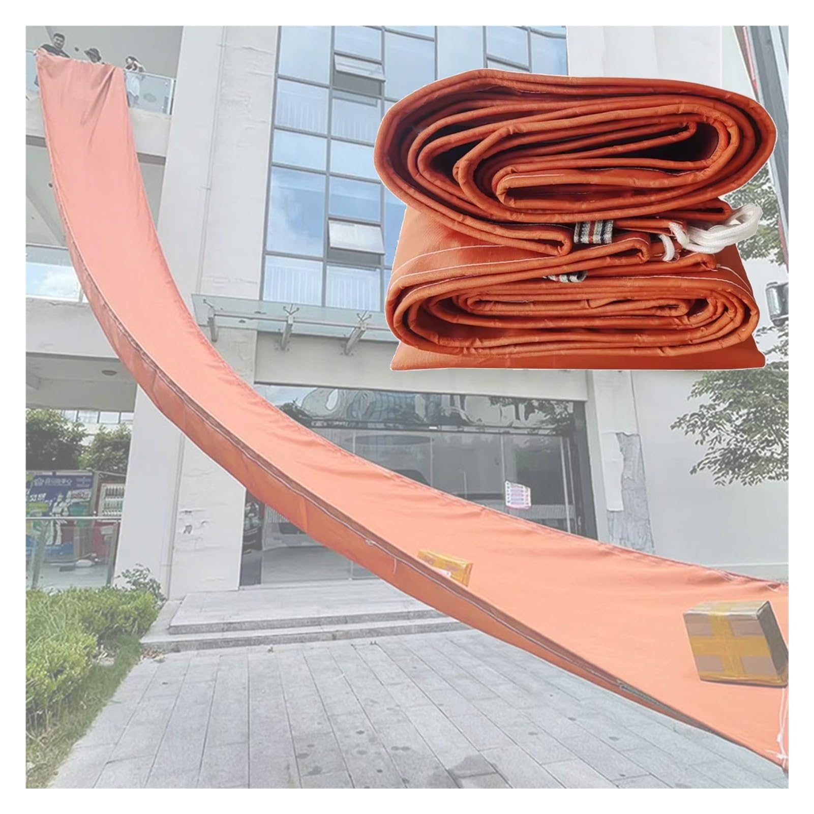 GTHTUHFD Canvas Chute,High-Rise Warehouse Unloading Chute, 1.5X18M Canvas Cargo Handling Slide, Construction Loading Tarpaulin, Durable Conveyor Slide Belt For Efficient Load,Orange-2x15m/6.56x49.2ft