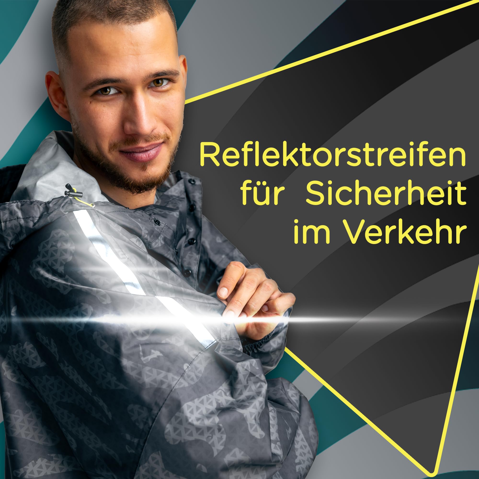 Jubi® Poncho de pluie homme, imperméable, polyester recyclé