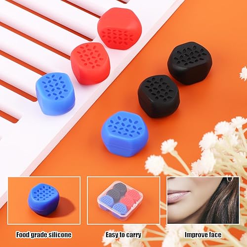 Miniatura 4 de 6 unidades de ejercitador de mandíbula, tóner de silicona para hombres y mujeres, moldeador facial con 3 niveles de resistencia para principiantes
